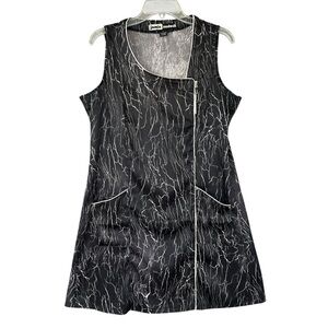JAMIE SADOCK Black Crackle Print Sleeveless Sport Dress Golf Size Large FLAW